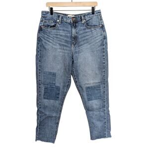 Universal Thread Jeans Womens 10/30R Blue High Rise Boyfriend Raw Hem Denim
